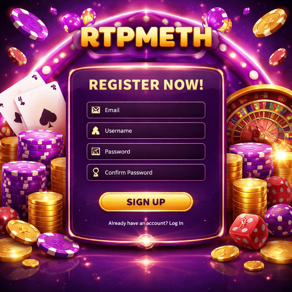 RTPMETH sign in page for an immersive gaming platform offering casino classics fresh releases and live dealer action